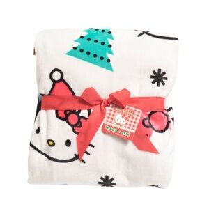 HELLO KITTY Bows And Santa Hat Throw